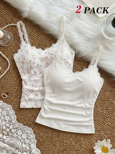 SHEIN MOD Bộ đồ hai mảnh ren phối hợp đa năng mùa hè dành cho nữ.