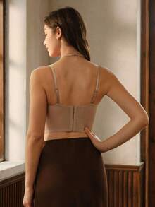 蜜桃女孩米色性感无钢圈聚拢文胸，适合小胸女性 - 米色 - 查看 3