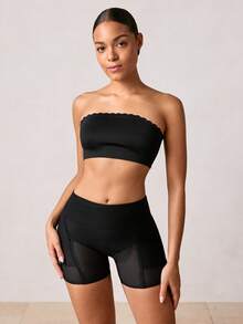 Veilyse Áo ngực không dây nữ, áo ngực bandeau không đường may, thoải mái & thường ngày, áo ngực không gọng viền bèo co giãn, bralette không đệm, bandeau hở lưng mượt mà, đồ lót dễ phối đồ, vừa vặn không gọng mềm mại, chất liệu vải mềm, thiết kế không dây đa năng cho nữ, phù hợp mặc hàng ngày, áo ngực tàng hình, áo ngực cưới cho mùa hè - màu đen - Xem 5