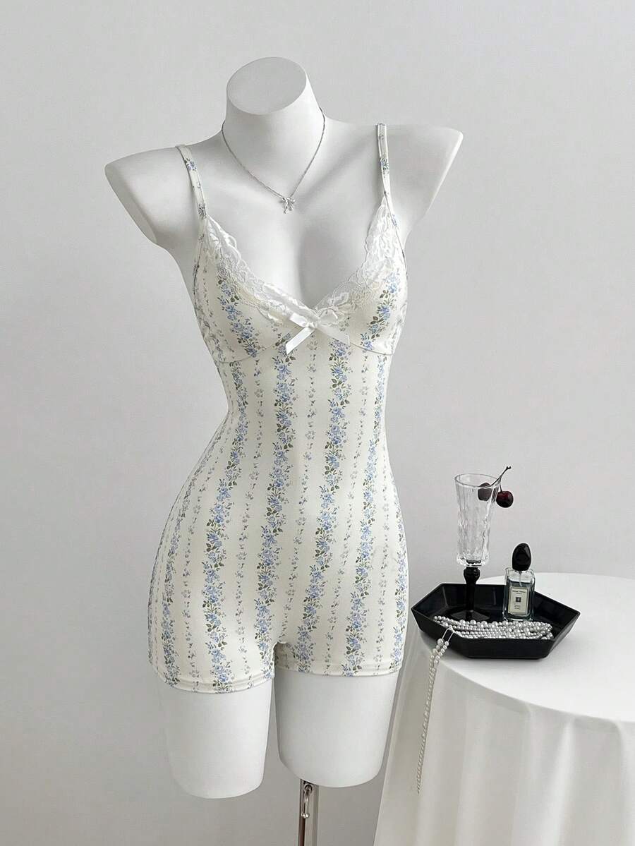 Elamini 甜美碎花无袖连体裤，休闲度假风，春夏款 - 彩色 - 查看 1