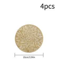 1/2/4/6/8pcs, A Set Of PVC Coasters, Kitchen Table Indoor/Outdoor, Washable Heat-Resistant Coasters, Can Wipe Cup Coasters, Camping, Festivals, Weddings, Parties - Gold - View 16