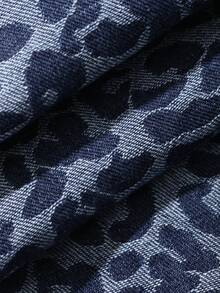 DAZY 蓝色棉质豹纹宽松休闲牛仔裤，适合春夏度假穿着 - 藍色 - 查看 6