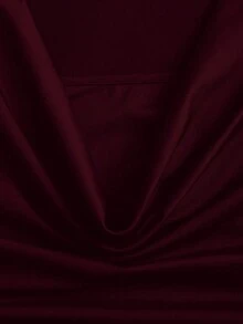 Sweetra New Arrival Cowl Neck Waist Cinched Brown Elegant Commuter Stylish Short Sleeve Jumpsuit For Women - Burgundy - View 3