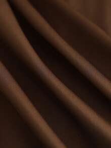 Franclia 女士复古巧克力棕色露背垂褶领吊带背心配腰带和白色休闲短裤两件套，适合工作和休闲场合 - 棕色 - 查看 6