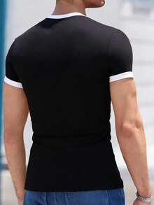 Manfinity Dauomo Áo thun nam đa năng, áo thun in chữ, áo thun nam thời trang mùa hè, áo thun nam tay ngắn. - Nhiều màu - Xem 2