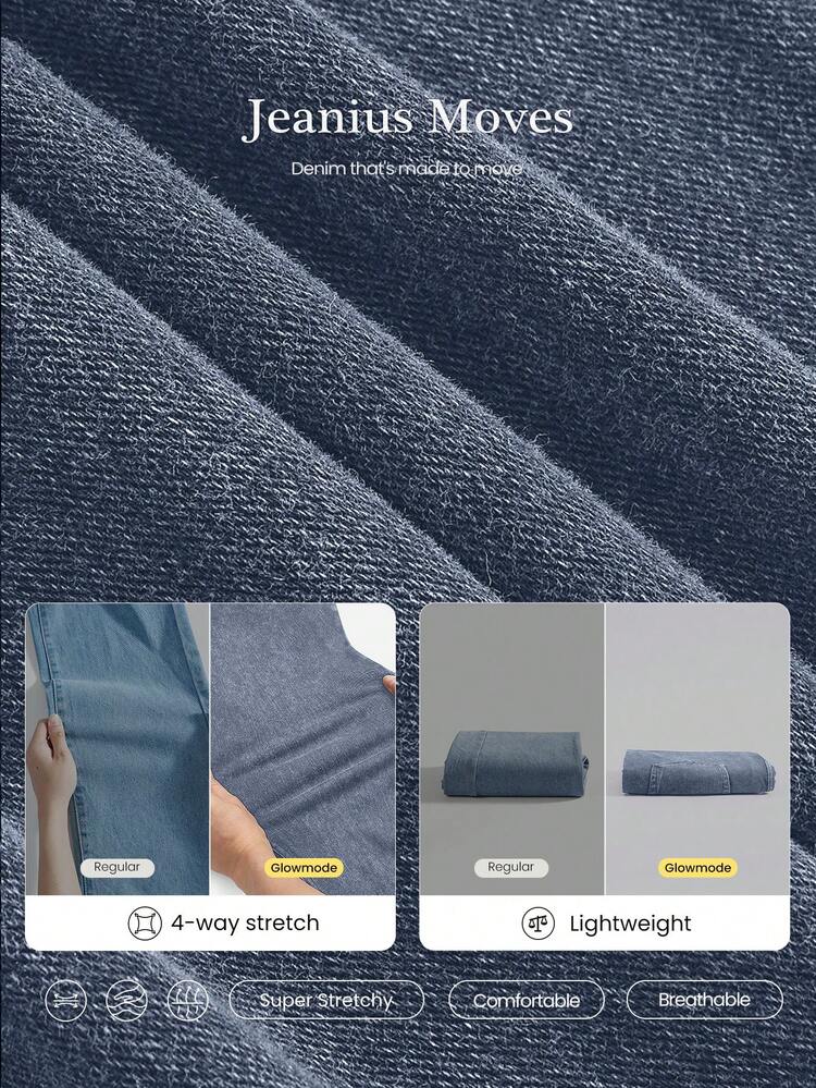 Jeanious Super-Stretch Calça Denim Skinny Jeggings Clássica de Denim com Cinco Bolsos para Uso Diário e Ioga, Primavera Verão