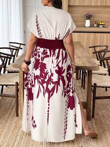 大码植物印花休闲夏装 - 彩色 - 查看 2