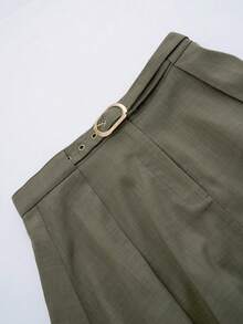 SHEIN LUNE Women's Fashion Waist Belt With Eyelets, Romantic Elegant For Daily, Casual, Commute, Date, Party, Dinner, Spring/Summer Skirt - Green - View 7