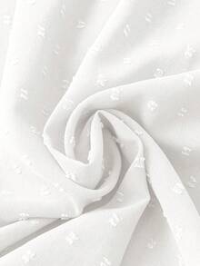 Linhara Plus Size Women V-Neck Ruched Casual Versatile Daily Wear Blouse - White - View 4