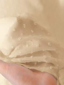 CosyJoli 大码优雅简约百搭雪纺提花蕾丝拼接白色衬衫，适合办公室、通勤和户外活动 - 杏色 - 查看 7