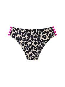 SHEIN Swim 1件豹纹性感系带沙滩泳衣（女士款） - 彩色 - 查看 2