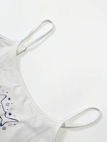 Glimmora Camiseta de tirantes blanca con estampado de tiburón de uso versátil para vacaciones y viajes de la mujer - Multicolor - Ver 4