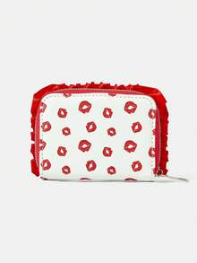 Betty Boop x SHEIN Sweet Cool Betty Doll Lip Print Short Wallet - White A - View 3
