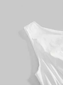 ROMWE 甜美休闲白色单肩蝴蝶结装饰女士上衣 - 白色 - 查看 7
