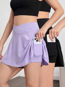 SHEIN 2件組少女純色修身休閒短褲與運動服套裝 - 彩色 - 查看 1
