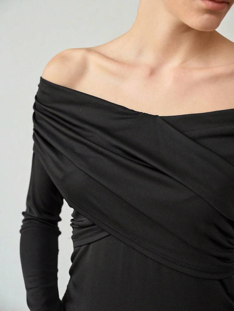 WOMEN'S ELEGANT ONE-SHOULDER T-SHIRT