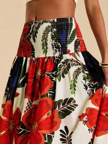 Travachic Tropical Floral & Bird Print Skirt, Spring/Vacation Style - Multicolor - View 7