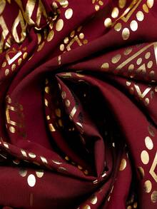 Flirla Vintage Romantic Floral Print Casual Loose Comfortable Spaghetti Strap Dress, Suitable For Beach Holiday - Burgundy - View 4