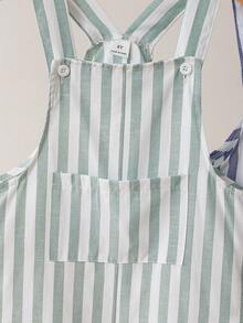 2件套男童休闲条纹背带裤，适合夏季日常穿着 - 彩色 - 查看 7