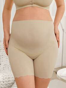 Moonlight&Mama Adhesive Solid Color Comfortable Maternity Briefs - Apricot - View 3