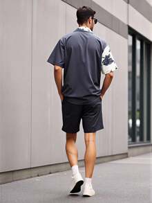 Conjunto de Camisa Estampada de mangacorta para hombre - Gris Oscuro - Ver 6