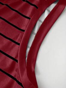 GlowEve CURVE Plus Size Black Metal Decor Necklace Vest Casual Commute Vacation Music Festival Spring Summer Autumn Formal Teacher - Burgundy - View 6