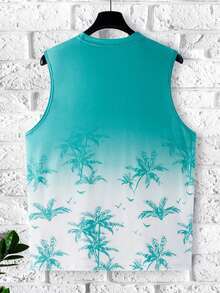 Manfinity RSRT Men's Casual Palm Tree Print Round Neck Tank Top, Holiday - Multicolor - View 2