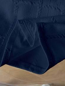 Bộ quần áo 2 món Vacaura dành cho bé trai, thiếu niên (nam) mùa xuân/hè, phong cách giản dị tối giản, màu trắng, họa tiết kẻ caro, in hình Paris. Bộ áo thun ngắn tay và quần short. - Màu xanh hải quân - Xem 5
