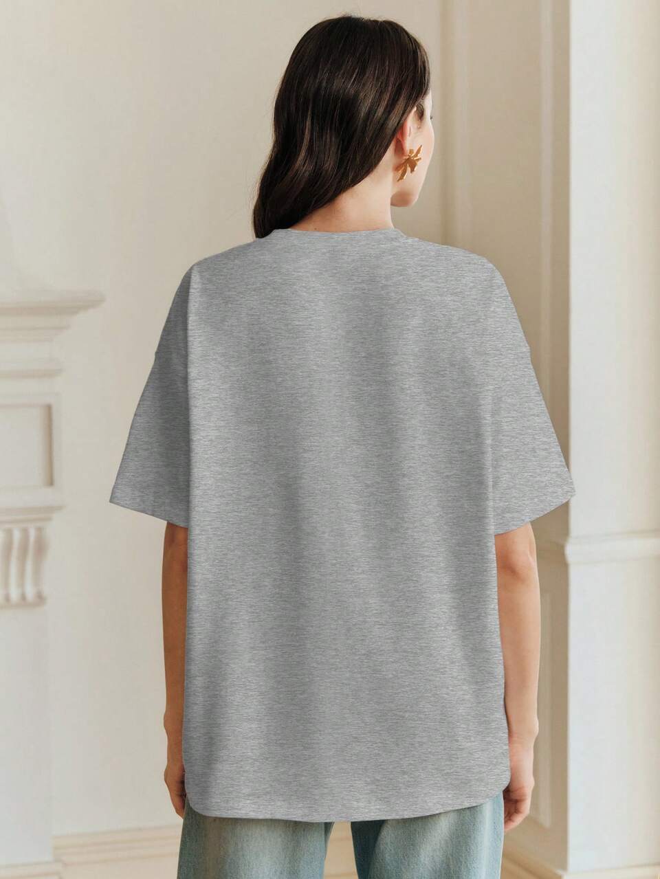 Round Neck Casual Sexy Short Sleeve T-Shirt, Suitable For Spring To Summer Holiday Golf Pastal
