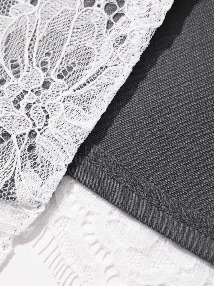 Women's Contrast Lace Loose V-Neck Sleeveless Casual Formal Vacation Summer Thin Vest Jacket