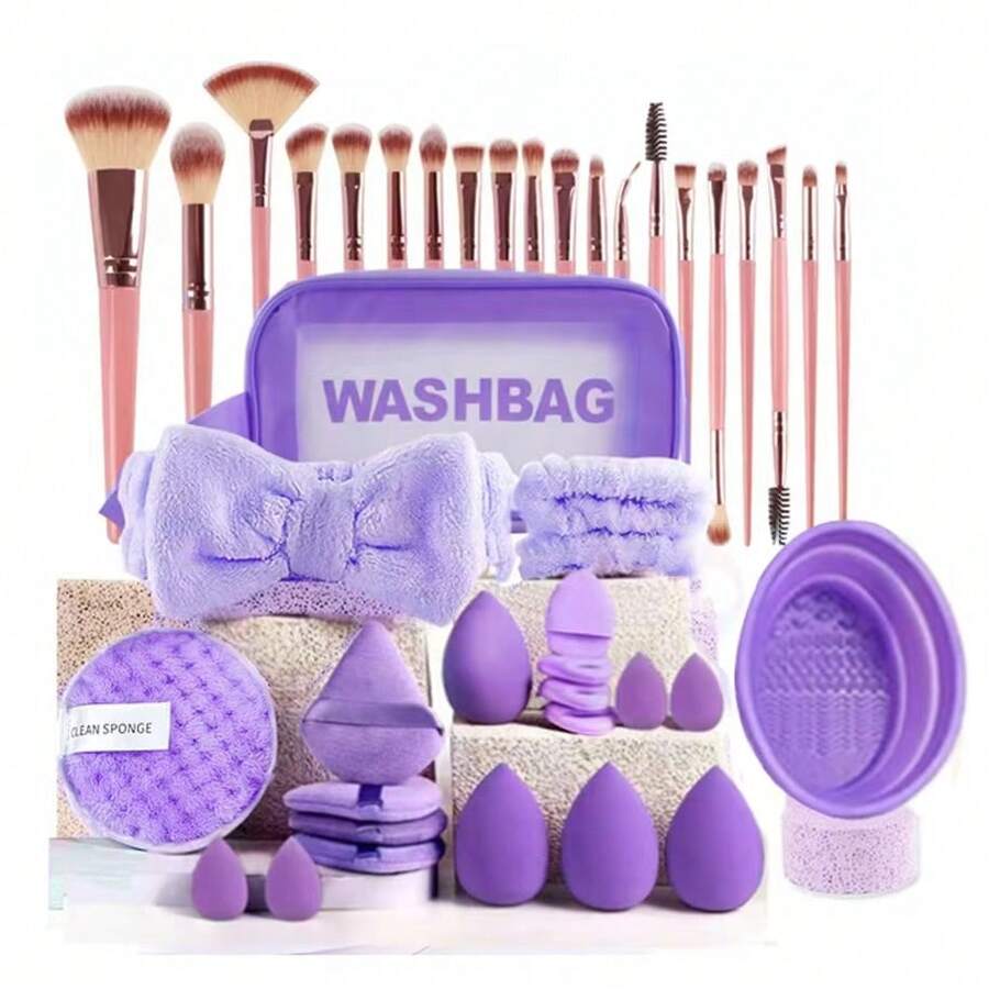 This 42-Piece Set Features Makeup Brushes Made With Ultra-Soft, High-Quality Synthetic Bristles, Perfect For Everyday Face Makeup. It Comes With A Storage Bag For Convenient Use On Business Trips, Travel, And Touch-Ups.