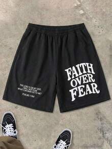 SHEIN Quần short lưng thun trang trí túi trơn màu đơn sắc cho bé trai tuổi teen, thích hợp cho mùa thu, xuân, hè, thích hợp cho vui chơi ngoài trời, đi học, phong cách đường phố, tiệc tùng và giải trí tại nhà - màu đen - Xem 3