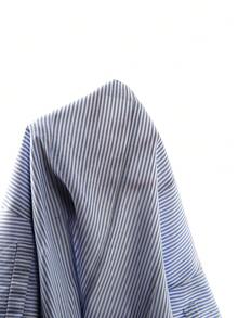 Ellevyn 女士条纹圆领单排扣休闲百搭日常衬衫 - 藍白色 - 查看 10