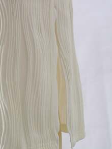 SHEIN Đầm dài màu trắng trơn có họa tiết dành cho bé gái và thiếu niên, thích hợp cho đám cưới, mặc hàng ngày và nhiều dịp khác, mùa xuân/hè. - trắng - Xem 5