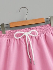 Manfinity Joysei Bộ áo thun ngắn tay màu trắng và quần short dệt màu hồng dành cho nam, kích thước tiêu chuẩn. - Nhiều màu - Xem 5