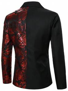 Manfinity AFTRDRK Men's Fashionable Double-Breasted Lapel Suit - Black - View 2