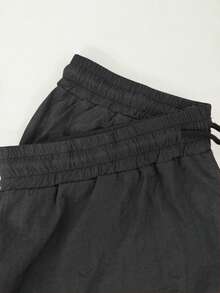 Sport MetroGents Men's Casual Fashionable Street Slogan Print Drawstring Waist Sports Pants, Suitable For Daily Commute - Dark Grey - View 4