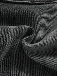 SHEIN Celana Pendek Denim Kasual untuk Remaja Putri, Musim Panas - Dark Grey - View 5