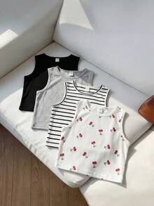 SHEIN Áo tank top đa năng, thoải mái cho bé gái tuổi teen, mùa hè. - Nhiều màu - Xem 7