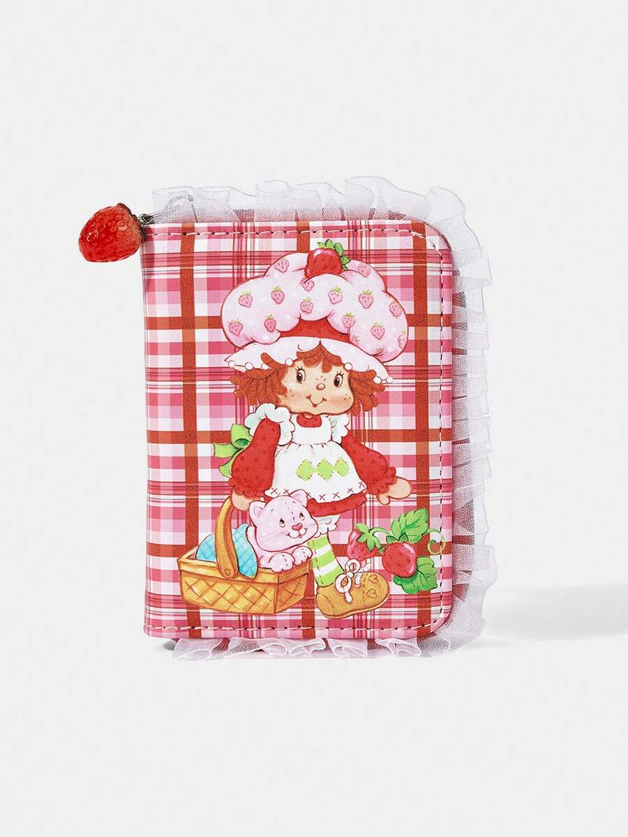 Strawberry Shortcake X SHEIN 復古草莓甜心短款錢包 - 粉色A - 查看 1
