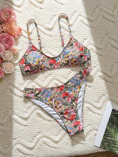 Bonvoyette Bộ đồ bơi tankini in hoa dành cho nữ
