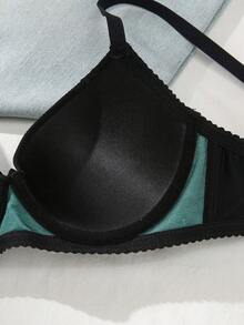 1pc Sexy Lace Minimalist Push-Up Bra For Small Bust, Underwired - Multicolor - View 5
