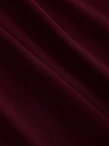 Sweetra New Arrival Cowl Neck Waist Cinched Brown Elegant Commuter Stylish Short Sleeve Jumpsuit For Women - Burgundy - View 4