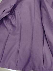 Franclia 七分袖亚麻混纺西装外套，腰部收紧，纽扣设计，适合通勤、正式场合、派对、办公穿着 - 春、夏、秋季 - 紫色 - 查看 7