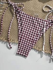 Swim Mod Bộ 2 món bikini nữ buộc dây cổ yếm họa tiết hoa nhí, kiểu dáng tối giản thanh lịch cho kỳ nghỉ biển. - Nhiều màu - Xem 5