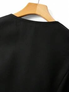 Rometta Áo blazer cổ ve lật, kiểu dáng thanh lịch, phong cách Pháp cổ điển, thích hợp cho công sở, thích hợp mặc đi làm. - màu đen - Xem 5