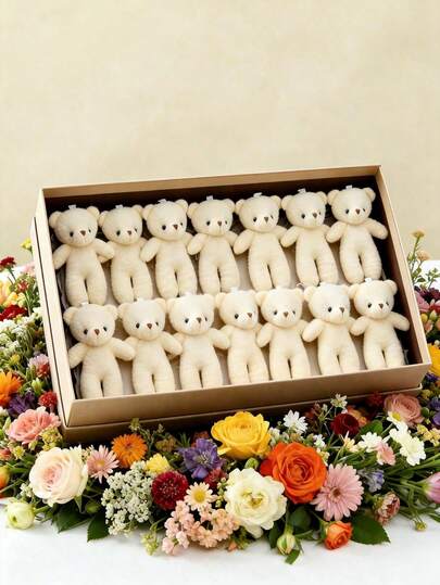 POKOJA LAND 6 chiếc/12 chiếc, Gấu bông mini, Quà tặng thú nhồi bông, Móc khóa DIY, Mặt dây chuyền túi xách, Thích hợp làm quà tặng đám cưới, sinh nhật, hộp quà, đồ chơi búp bê, bánh sinh nhật, trang trí đám cưới, đồ dùng tiệc tùng, đồ trang trí, phụ kiện DIY, Gấu, Teddy, Gấu bông, Mùa xuân đến mùa hè