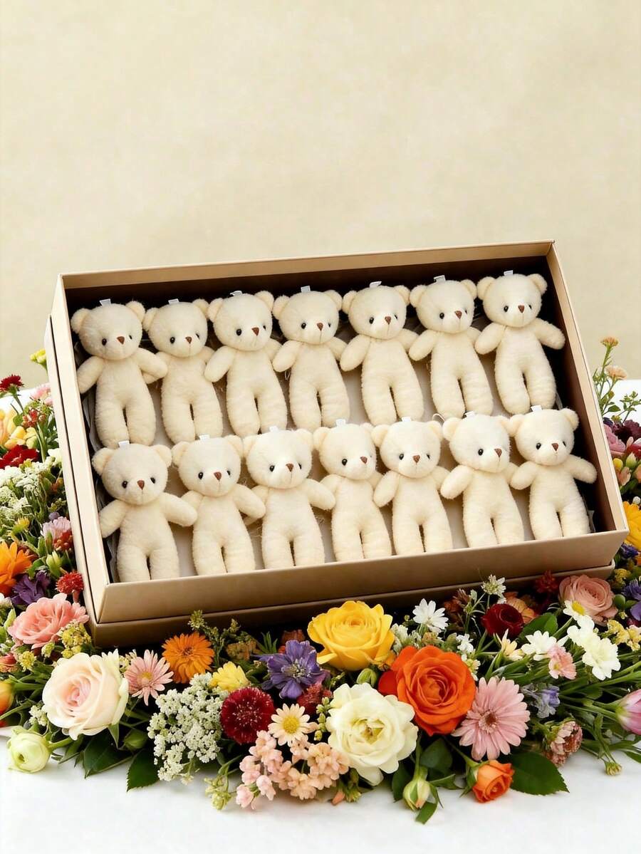 POKOJA LAND 6 chiếc/12 chiếc, Gấu bông mini, Quà tặng thú nhồi bông, Móc khóa DIY, Mặt dây chuyền túi xách, Thích hợp làm quà tặng đám cưới, sinh nhật, hộp quà, đồ chơi búp bê, bánh sinh nhật, trang trí đám cưới, đồ dùng tiệc tùng, đồ trang trí, phụ kiện DIY, Gấu, Teddy, Gấu bông, Mùa xuân đến mùa hè