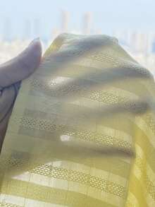 SHEIN Tween Girls' Elegant Solid Color Lace Patchwork Ruffle Collar Short Sleeve Blouse, Suitable For Spring/Summer, Vacation, Casual, Home, BM Style - Yellow - View 6