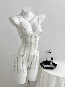 Elamini 甜美碎花无袖连体裤，休闲度假风，春夏款 - 彩色 - 查看 7